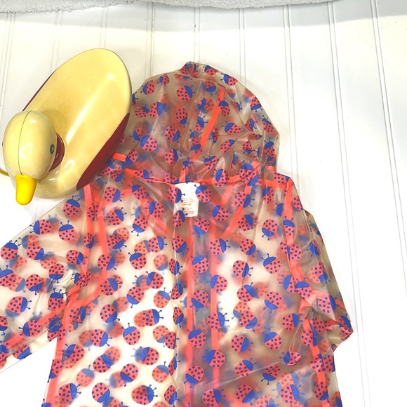 Cat & Jack Raincoat Clear Lady Bugs Zipper Front Size 12 Months - Picture 6 of 7